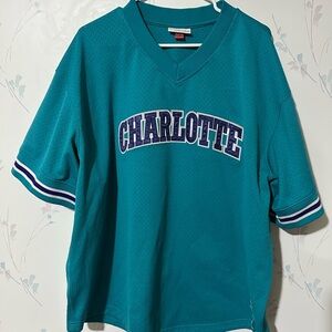 Charlotte Hornets Mitchell & Ness Teal Shooting Shirt